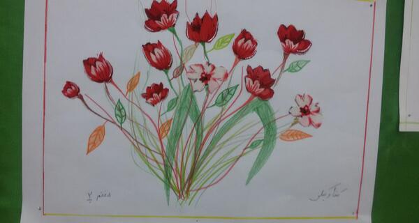 عکس نقاشی گل فرهنگ و هنر هشتم