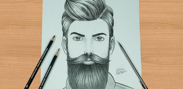عکس نقاشی صورت روی کاغذ ساده