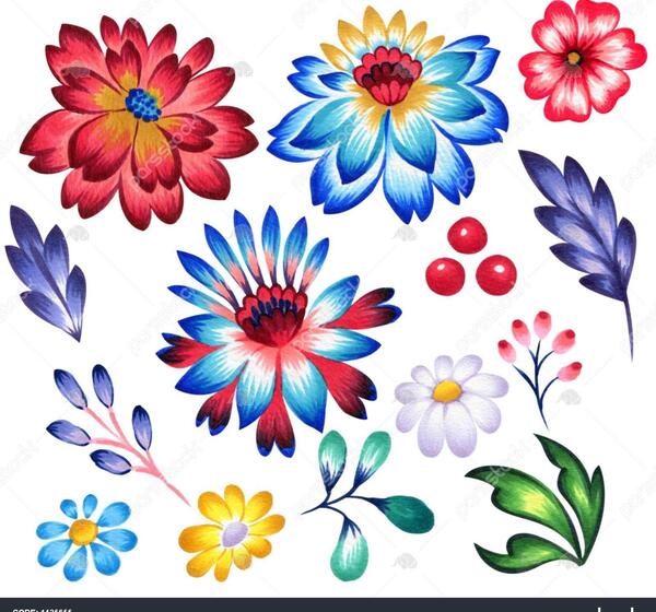 عکس نقاشی گل خیالی