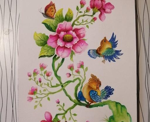 عکس نقاشی گل خیالی