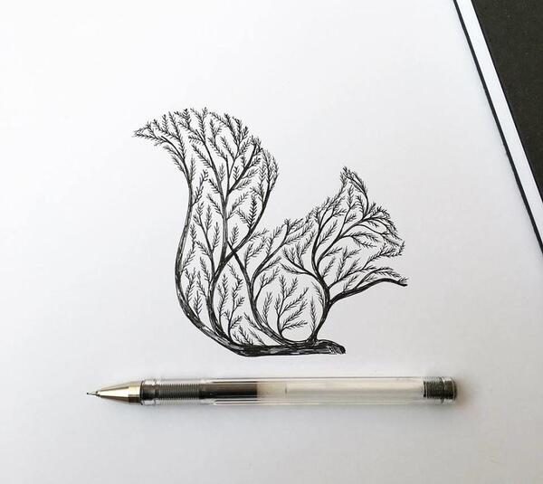 عکس نقاشی گل خیالی