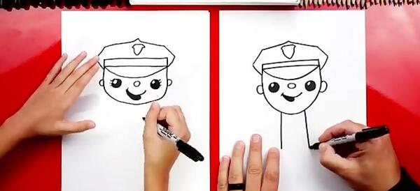 عکس نقاشی کودکانه پلیس نیروی انتظامی