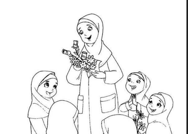 عکس نقاشی گل دادن به معلم