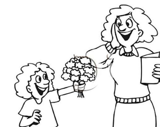 عکس نقاشی گل دادن به معلم