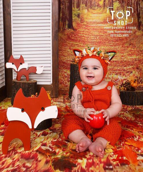 عکس اتلیه کودک پاییزی