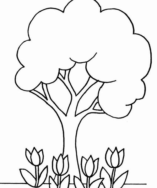 عکس نقاشی کودکانه درخت