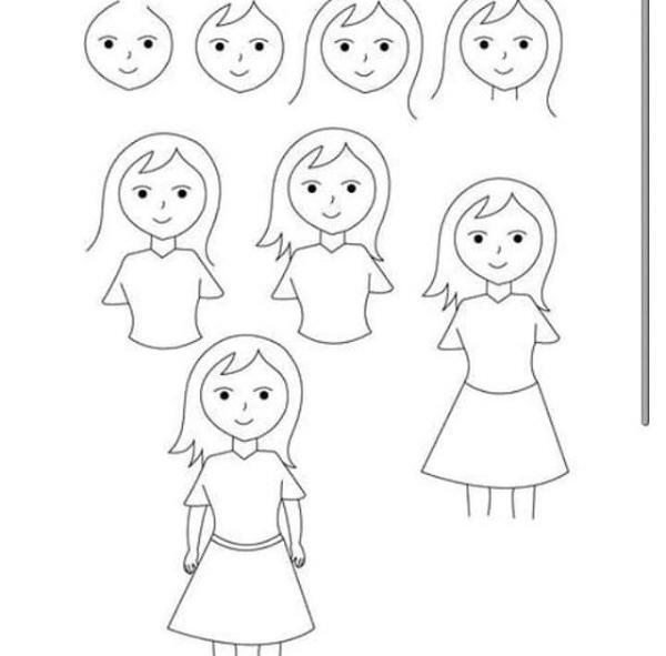 عکس نقاشی دخترانه گام به گام