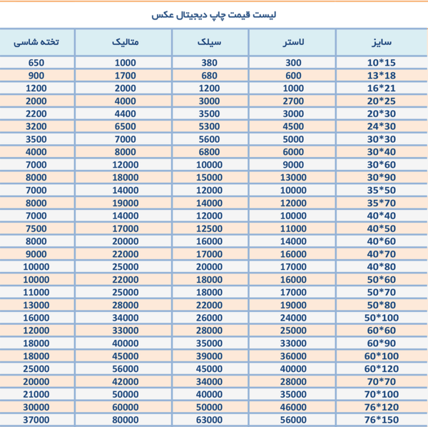 عکس آتلیه قیمت