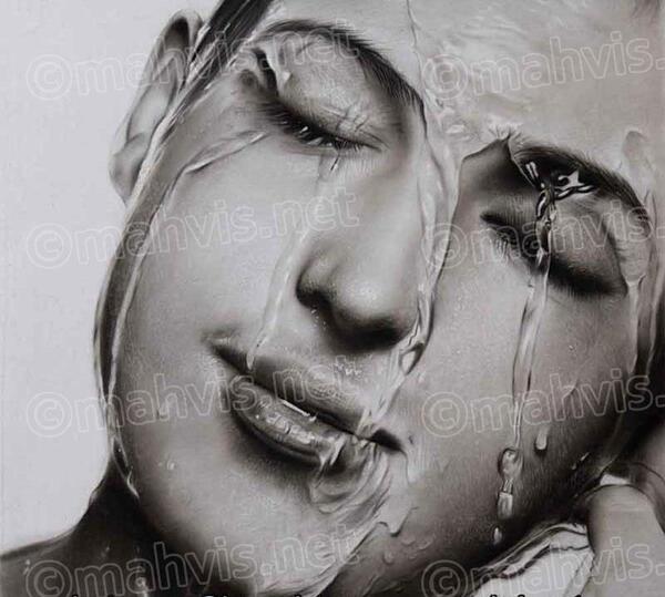 عکس نقاشی سیاه قلم زغال