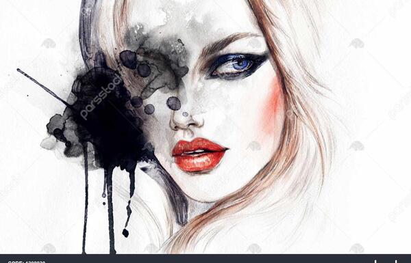 عکس نقاشی صورت زنانه