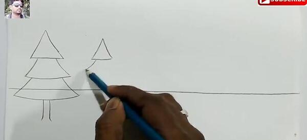 عکس نقاشی سیاه قلم جنگل
