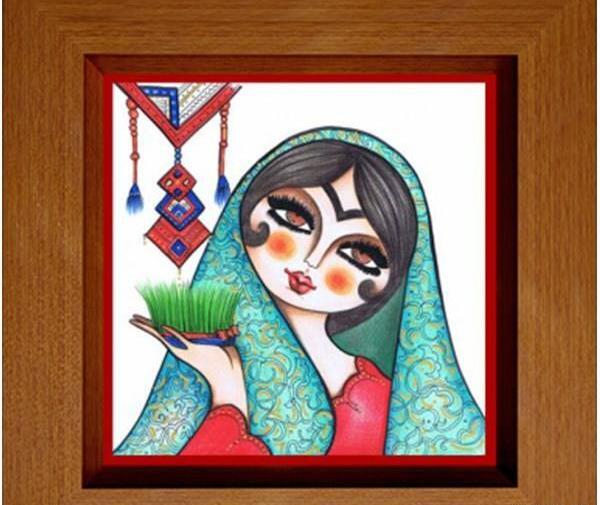 عکس طرح خاتون برای نقاشی روی سفال