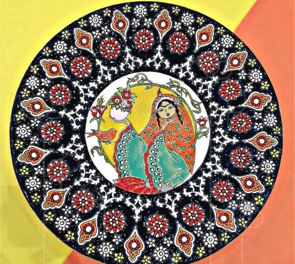 عکس طرح خاتون برای نقاشی روی سفال