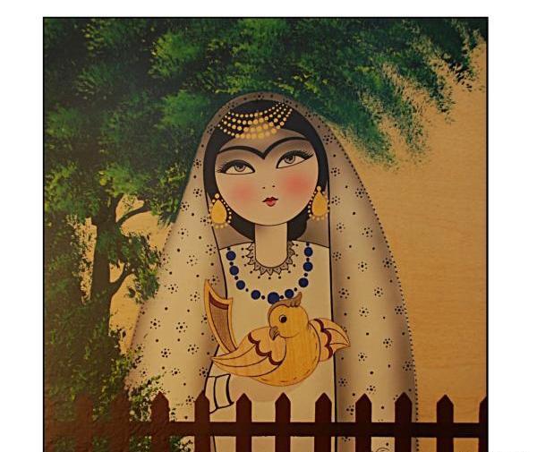 عکس طرح خاتون برای نقاشی روی سفال
