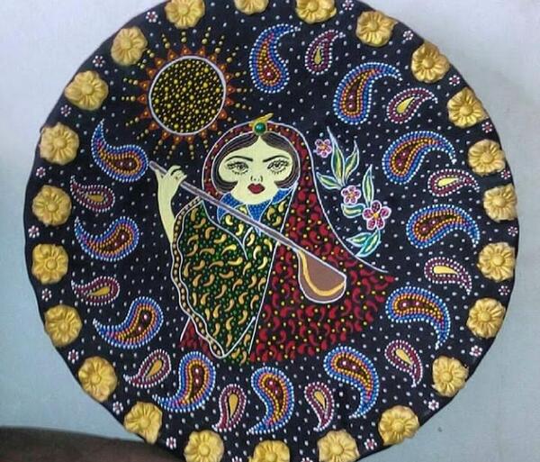 عکس طرح خاتون برای نقاشی روی سفال