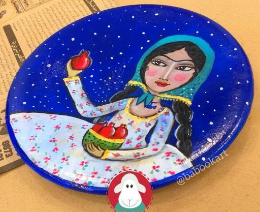 عکس طرح خاتون برای نقاشی روی سفال