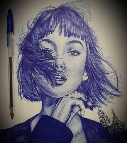 عکس نقاشی دخترانه غمگین