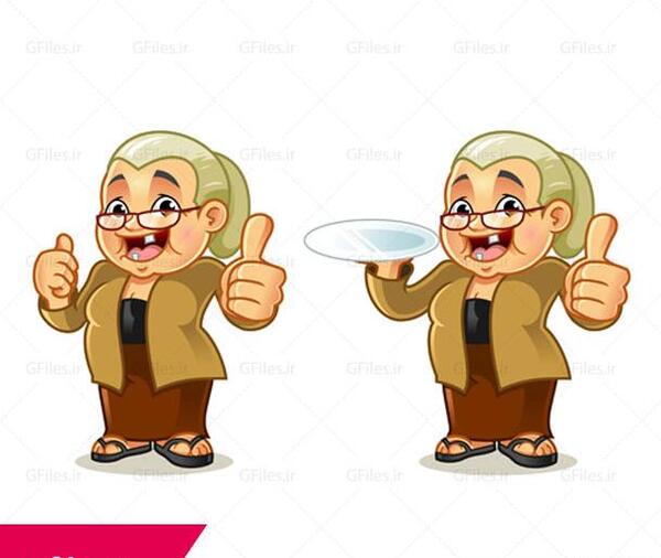 عکس شخصیت کارتونی پیرزن