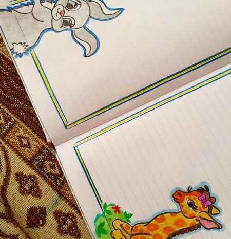 عکس نقاشی ساده حاشیه دفتر