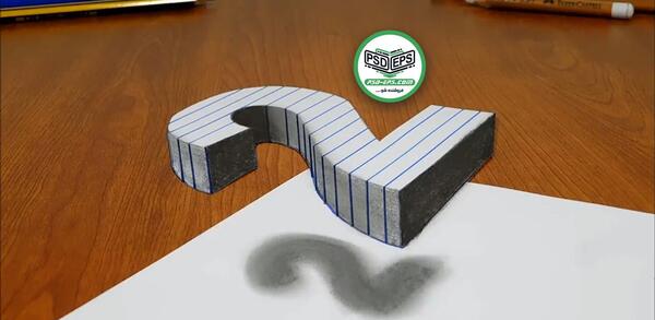 عکس طرح نقاشی با مداد سیاه سه بعدی