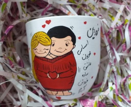 عکس طرح نقاشی روی لیوان سفالی
