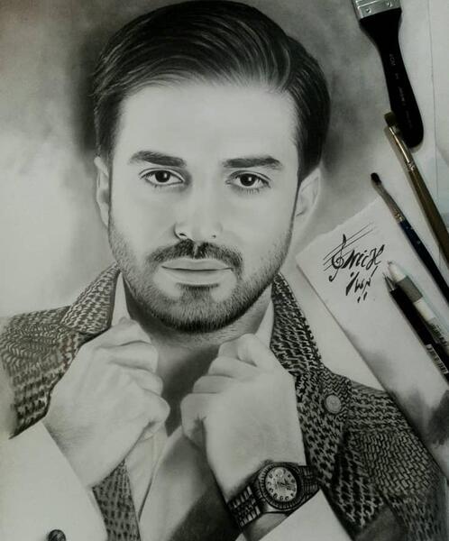 عکس نقاشی سیاه قلم بازیگران ایرانی