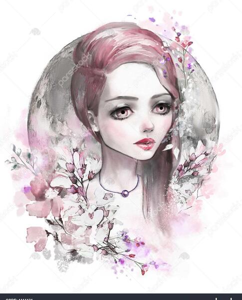 عکس نقاشی فانتزی صورتی