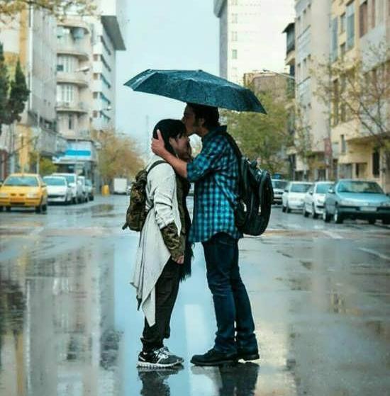عکس دونفره با چتر