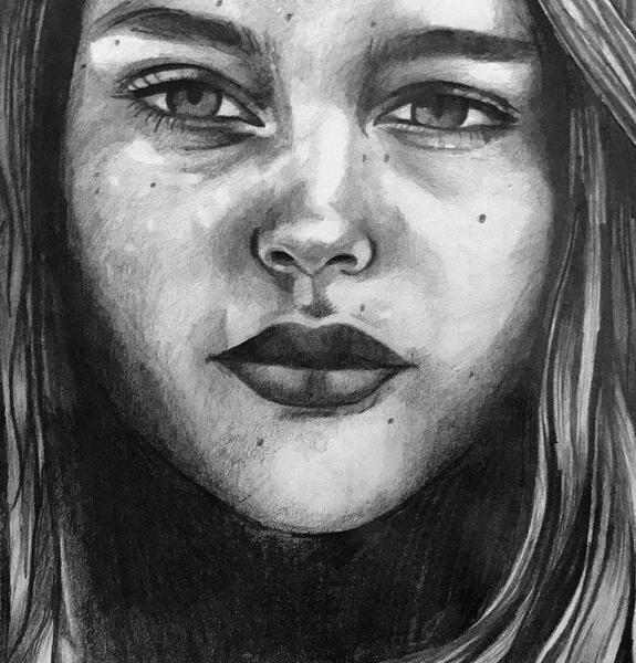 عکس نقاشی صورت غمگین
