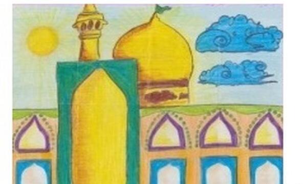 عکس طرح نقاشی حرم امام رضا