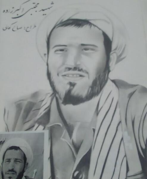 عکس نقاشی سیاه قلم شهدا