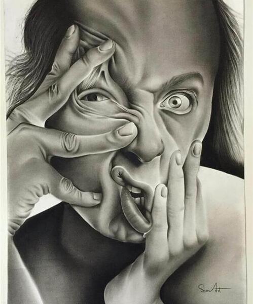 عکس نقاشی های زیبای چهره در چهره