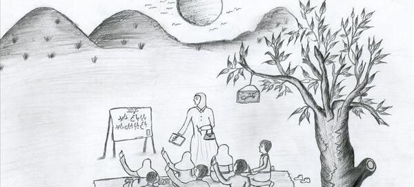 عکس نقاشی دخترانه مدرسه