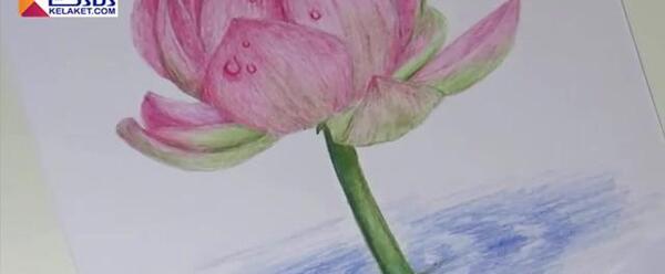 عکس نقاشی گل نیلوفر ساده
