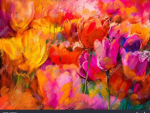 عکس نقاشی مدرن مداد رنگی