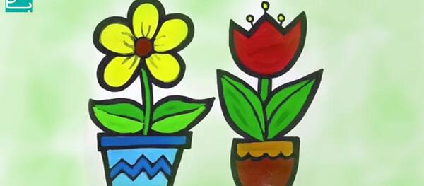 عکس نقاشی گل کودکانه