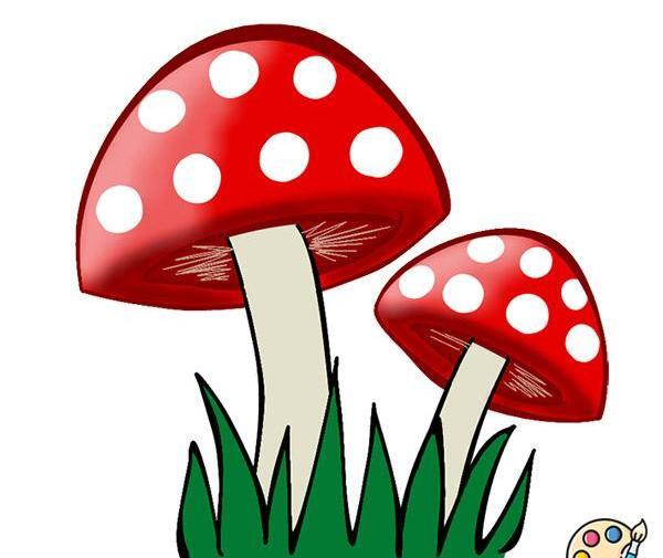 عکس نقاشی ساده قارچ