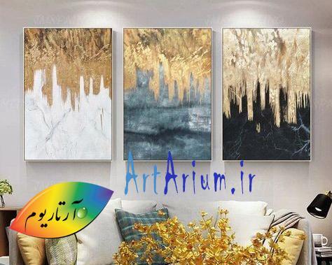 عکس آموزش نقاشی مدرن با ورق طلا