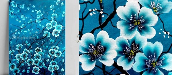 عکس طرح گل برای نقاشی روی بوم