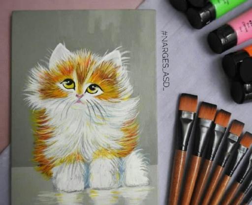 عکس نقاشی مدرن گربه