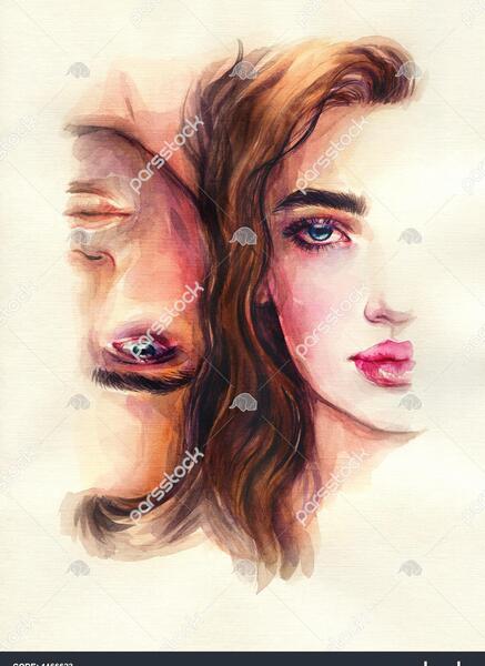 عکس نقاشی مدرن زن و مرد
