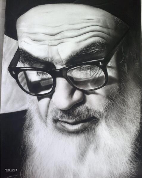 عکس نقاشی سیاه قلم امام حسین