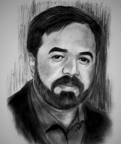 عکس نقاشی سیاه قلم امام حسین
