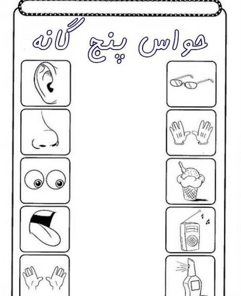 عکس نقاشی کودکانه حواس پنجگانه