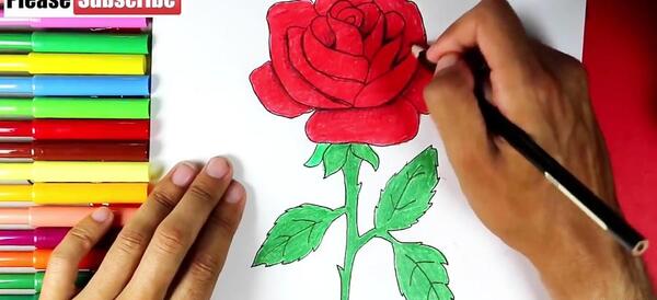 عکس نقاشی گل قشنگ و آسان