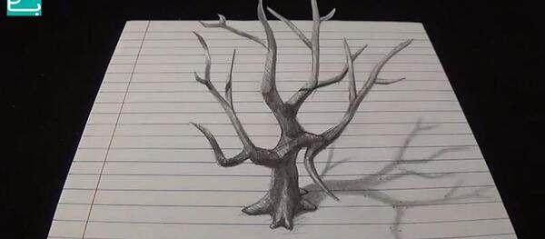 عکس نقاشی ساده درخت