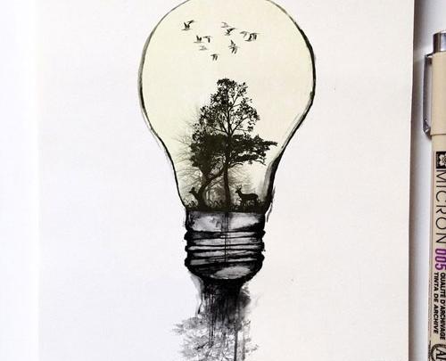 عکس نقاشی سیاه قلم طبیعی