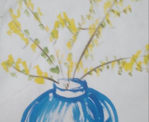 عکس نقاشی گل در گلدان