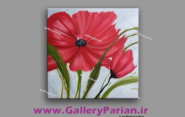عکس نقاشی گل قرمز
