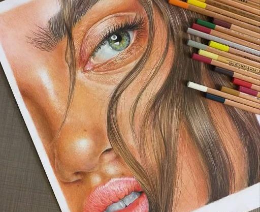 عکس نقاشی سیاه قلم و مداد رنگی